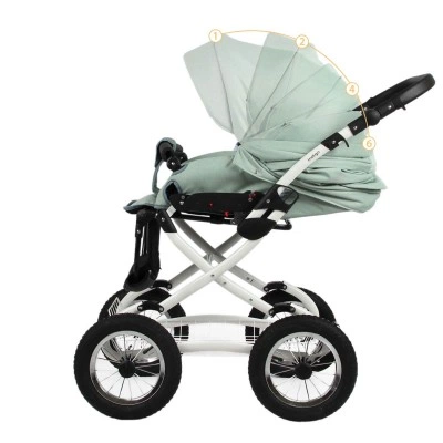 INDIGO Коляска BARBARA 2в1 Classic Ba 02 (шалфей) INDIGO Коляска BARBARA 2в1 Classic Ba 02 (шалфей)
