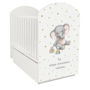 INDIGO Кровать детская My Sleepy (фигур.спин., маятник, ящик) массив березы, ЛДСП, ПВХ накладка (белый Слоник) INDIGO Кровать детская My Sleepy (фигур.спин., маятник, ящик) массив березы, ЛДСП, ПВХ накладка (белый Слоник)