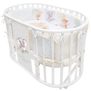 INDIGO Кровать детская Baby Sleep 7в1 (круг/овал, манеж, 2 кресла, стол) массив березы, МДФ, ПВХ (белый Слоник) INDIGO Кровать детская Baby Sleep 7в1 (круг/овал, манеж, 2 кресла, стол) массив березы, МДФ, ПВХ (белый Слоник)