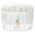 INDIGO Кровать детская Baby Sleep 7в1 (круг/овал, манеж, 2 кресла, стол) массив березы, МДФ, ПВХ (белый Мишка) INDIGO Кровать детская Baby Sleep 7в1 (круг/овал, манеж, 2 кресла, стол) массив березы, МДФ, ПВХ (белый Мишка)