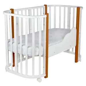 INDIGO Кровать детская Baby Lux 3 в 1 (кровать, манеж, диван) массив березы, МДФ (белый-натуральные стойки) INDIGO Кровать детская Baby Lux 3 в 1 (кровать, манеж, диван) массив березы, МДФ (белый-натуральные стойки)