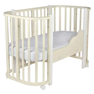 INDIGO Кровать детская Baby Lux 3 в 1 (кровать, манеж, диван) массив березы, МДФ (слоновая кость-белые стойки) INDIGO Кровать детская Baby Lux 3 в 1 (кровать, манеж, диван) массив березы, МДФ (слоновая кость-белые стойки)