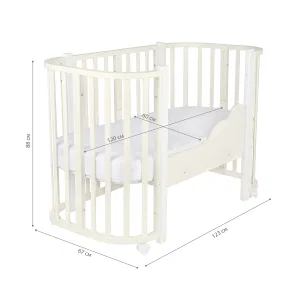 INDIGO Кровать детская Baby Lux 3 в 1 (кровать, манеж, диван) массив березы, МДФ (слоновая кость-белые стойки) INDIGO Кровать детская Baby Lux 3 в 1 (кровать, манеж, диван) массив березы, МДФ (слоновая кость-белые стойки)