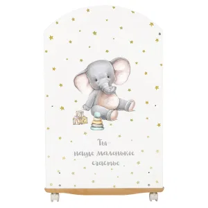 INDIGO Кровать детская My Sleepy (фигур.спин., колесо-качалка) массив березы, ЛДСП, ПВХ накладка (белый Слоник) INDIGO Кровать детская My Sleepy (фигур.спин., колесо-качалка) массив березы, ЛДСП, ПВХ накладка (белый Слоник)