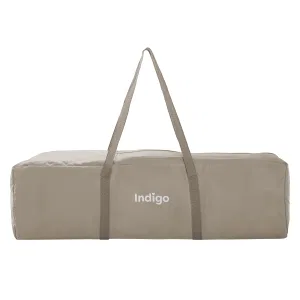 INDIGO Манеж-кровать Fortuna, лен, 2 уровня, москитка, 2 кольца, (упак.1шт) (бежевый) INDIGO Манеж-кровать Fortuna, лен, 2 уровня, москитка, 2 кольца, (упак.1шт) (бежевый)