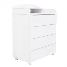 INDIGO Комод Style 800/4 с узким пеленальным столиком, МДФ (белый-белый)