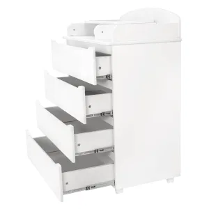 INDIGO Комод Style 800/4 с узким пеленальным столиком, МДФ (белый-белый) INDIGO Комод Style 800/4 с узким пеленальным столиком, МДФ (белый-белый)