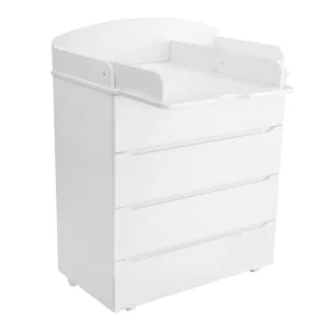 INDIGO Комод Style 800/4 с узким пеленальным столиком, МДФ (белый-белый) INDIGO Комод Style 800/4 с узким пеленальным столиком, МДФ (белый-белый)
