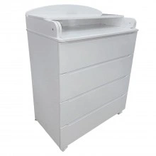 INDIGO Комод Style 800/4 с широким пеленальным столиком, МДФ (белый-белый)