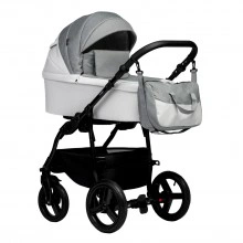 INDIGO Коляска IMPULSE ECO 2в1 Ie 03 (белая кожа + серый)