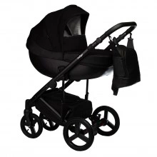 INDIGO Коляска TOUR ECO 2в1 Te 07 (черная кожа + черный)