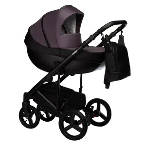 INDIGO Коляска TOUR ECO 2в1 (Te 08 (черная кожа + фиолетовый) INDIGO Коляска TOUR ECO 2в1 (Te 08 (черная кожа + фиолетовый)