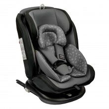 INDIGO Автокресло Advanced ISOFIX, группа 0 + 1 + 2 + 3 (0-36 кг), (упак.1 шт.) (серый-черный)