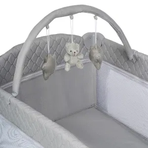 INDIGO Манеж-кровать Bon-Bon TOY лен, приставной, 2 уровня с подвесными игрушками (упак.1шт) (светло-серый) INDIGO Манеж-кровать Bon-Bon TOY лен, приставной, 2 уровня с подвесными игрушками (упак.1шт) (светло-серый)
