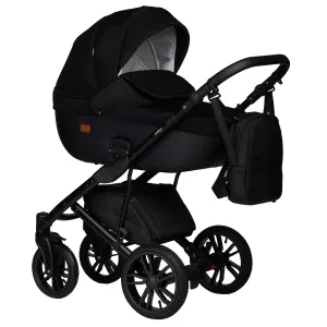 INDIGO Коляска MIO S 2в1 (02 (черная кожа + черный) INDIGO Коляска MIO S 2в1 (02 (черная кожа + черный)