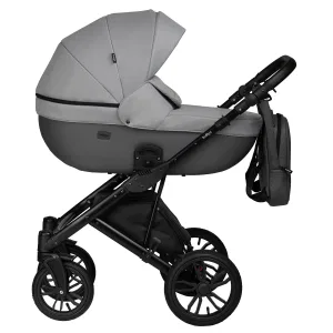 INDIGO Коляска MIO S 2в1 (04 (т.серая кожа + св.серый) INDIGO Коляска MIO S 2в1 (04 (т.серая кожа + св.серый)