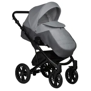 INDIGO Коляска MIO S 2в1 (04 (т.серая кожа + св.серый) INDIGO Коляска MIO S 2в1 (04 (т.серая кожа + св.серый)