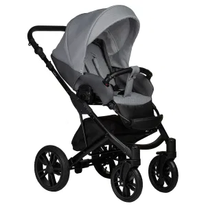 INDIGO Коляска MIO S 2в1 (04 (т.серая кожа + св.серый) INDIGO Коляска MIO S 2в1 (04 (т.серая кожа + св.серый)