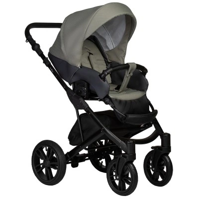 INDIGO Коляска MIO S 2в1 05 (т. серая кожа + зеленый) INDIGO Коляска MIO S 2в1 05 (т. серая кожа + зеленый)