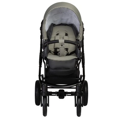 INDIGO Коляска MIO S 2в1 05 (т. серая кожа + зеленый) INDIGO Коляска MIO S 2в1 05 (т. серая кожа + зеленый)