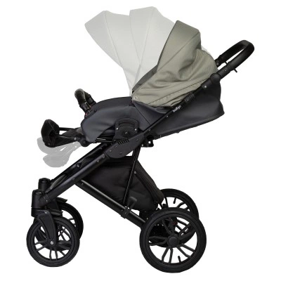INDIGO Коляска MIO S 2в1 05 (т. серая кожа + зеленый) INDIGO Коляска MIO S 2в1 05 (т. серая кожа + зеленый)