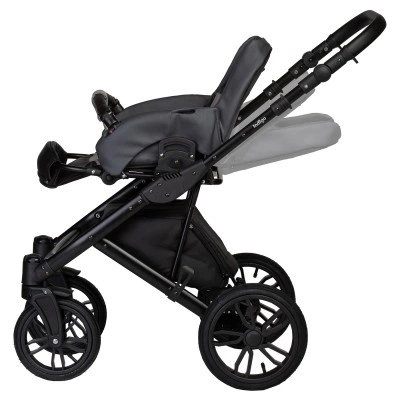 INDIGO Коляска MIO S 2в1 05 (т. серая кожа + зеленый) INDIGO Коляска MIO S 2в1 05 (т. серая кожа + зеленый)