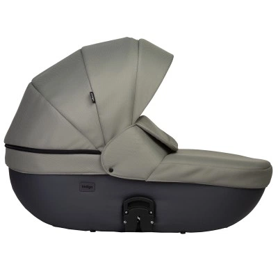 INDIGO Коляска MIO S 2в1 05 (т. серая кожа + зеленый) INDIGO Коляска MIO S 2в1 05 (т. серая кожа + зеленый)