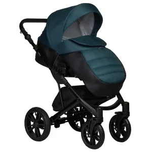 INDIGO Коляска MIO S 2в1 (06 (черная кожа + изумрудный) INDIGO Коляска MIO S 2в1 (06 (черная кожа + изумрудный)