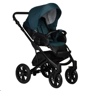 INDIGO Коляска MIO S 2в1 (06 (черная кожа + изумрудный) INDIGO Коляска MIO S 2в1 (06 (черная кожа + изумрудный)