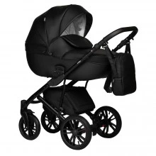 INDIGO Коляска MIO ECO 2в1 01 (черная кожа)