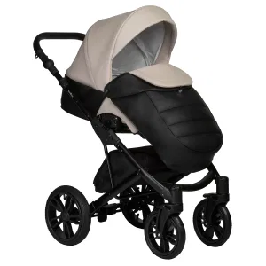 INDIGO Коляска MIO ECO 2в1 (04 (черная кожа + св.бежевая кожа) INDIGO Коляска MIO ECO 2в1 (04 (черная кожа + св.бежевая кожа)