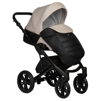 Коляска 2 в 1 Индиго MIO ECO 2в1, 04 (черная кожа + св. бежевая кожа), возраст с рождения до 3-х лет Коляска 2 в 1 Индиго MIO ECO 2в1, 04 (черная кожа + св. бежевая кожа), возраст с рождения до 3-х лет