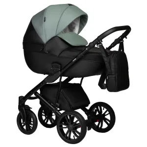 INDIGO Коляска MIO ECO 2в1 (05 (черная кожа + шалфей кожа) INDIGO Коляска MIO ECO 2в1 (05 (черная кожа + шалфей кожа)