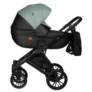 INDIGO Коляска MIO ECO 2в1 (05 (черная кожа + шалфей кожа) INDIGO Коляска MIO ECO 2в1 (05 (черная кожа + шалфей кожа)