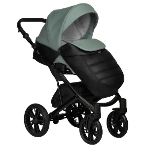 INDIGO Коляска MIO ECO 2в1 (05 (черная кожа + шалфей кожа) INDIGO Коляска MIO ECO 2в1 (05 (черная кожа + шалфей кожа)