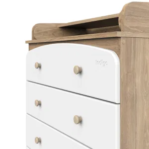 INDIGO Комод Classic 800/4 c откидным пеленальным столиком, МДФ, ЛДСП (дуб канзас-белый) INDIGO Комод Classic 800/4 c откидным пеленальным столиком, МДФ, ЛДСП (дуб канзас-белый)