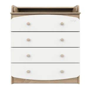 INDIGO Комод Classic 800/4 c откидным пеленальным столиком, МДФ, ЛДСП (дуб канзас-белый) INDIGO Комод Classic 800/4 c откидным пеленальным столиком, МДФ, ЛДСП (дуб канзас-белый)
