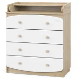 INDIGO Комод Classic 800/4 c откидным пеленальным столиком, МДФ, ЛДСП (дуб сонома-белый)