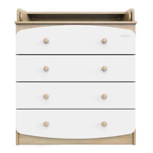 INDIGO Комод Classic 800/4 c откидным пеленальным столиком, МДФ, ЛДСП (дуб сонома-белый) INDIGO Комод Classic 800/4 c откидным пеленальным столиком, МДФ, ЛДСП (дуб сонома-белый)