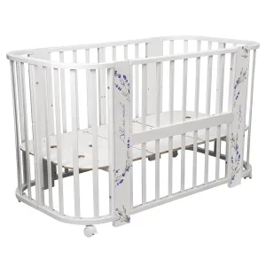 INDIGO Кровать детская Baby Line 5 в 1 (ложе 70х100 и 70х140) с поперечным маятником, массив бере (лаванда) INDIGO Кровать детская Baby Line 5 в 1 (ложе 70х100 и 70х140) с поперечным маятником, массив бере (лаванда)