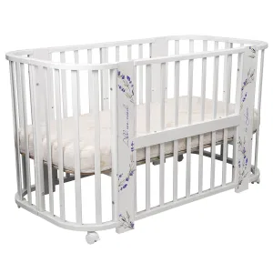 INDIGO Кровать детская Baby Line 5 в 1 (ложе 70х100 и 70х140) с поперечным маятником, массив бере (лаванда) INDIGO Кровать детская Baby Line 5 в 1 (ложе 70х100 и 70х140) с поперечным маятником, массив бере (лаванда)