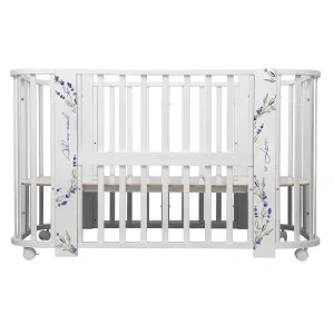 INDIGO Кровать детская Baby Line 5 в 1 (ложе 70х100 и 70х140) с поперечным маятником, массив бере (лаванда) INDIGO Кровать детская Baby Line 5 в 1 (ложе 70х100 и 70х140) с поперечным маятником, массив бере (лаванда)