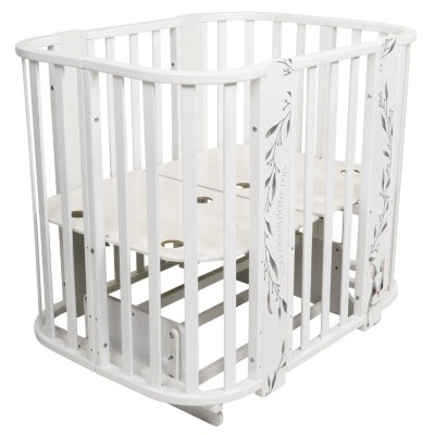 INDIGO Кровать детская Baby Line 5 в 1 (ложе 70х100 и 70х140) с поперечным маятником, массив бере (зайка) INDIGO Кровать детская Baby Line 5 в 1 (ложе 70х100 и 70х140) с поперечным маятником, массив бере (зайка)