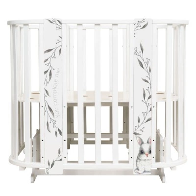 INDIGO Кровать детская Baby Line 5 в 1 (ложе 70х100 и 70х140) с поперечным маятником, массив бере (зайка) INDIGO Кровать детская Baby Line 5 в 1 (ложе 70х100 и 70х140) с поперечным маятником, массив бере (зайка)