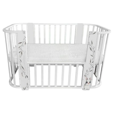 INDIGO Кровать детская Baby Line 5 в 1 (ложе 70х100 и 70х140) с поперечным маятником, массив бере (зайка) INDIGO Кровать детская Baby Line 5 в 1 (ложе 70х100 и 70х140) с поперечным маятником, массив бере (зайка)