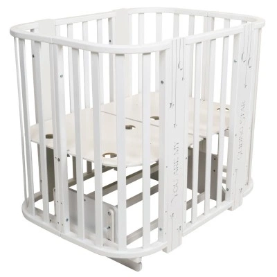 INDIGO Кровать детская Baby Line 5 в 1 (ложе 70х100 и 70х140) с поперечным маятником, массив бере (звездочки) INDIGO Кровать детская Baby Line 5 в 1 (ложе 70х100 и 70х140) с поперечным маятником, массив бере (звездочки)