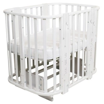 INDIGO Кровать детская Baby Line 5 в 1 (ложе 70х100 и 70х140) с поперечным маятником, массив бере (звездочки) INDIGO Кровать детская Baby Line 5 в 1 (ложе 70х100 и 70х140) с поперечным маятником, массив бере (звездочки)