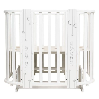 INDIGO Кровать детская Baby Line 5 в 1 (ложе 70х100 и 70х140) с поперечным маятником, массив бере (звездочки) INDIGO Кровать детская Baby Line 5 в 1 (ложе 70х100 и 70х140) с поперечным маятником, массив бере (звездочки)
