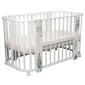 INDIGO Кровать детская Baby Line 5 в 1 (ложе 70х100 и 70х140) с поперечным маятником, массив бере (листочки) INDIGO Кровать детская Baby Line 5 в 1 (ложе 70х100 и 70х140) с поперечным маятником, массив бере (листочки)
