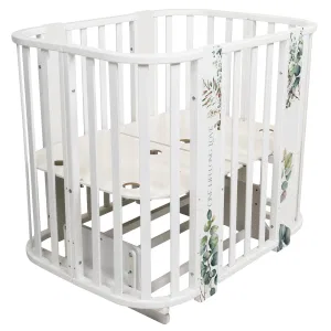 INDIGO Кровать детская Baby Line 5 в 1 (ложе 70х100 и 70х140) с поперечным маятником, массив бере (листочки) INDIGO Кровать детская Baby Line 5 в 1 (ложе 70х100 и 70х140) с поперечным маятником, массив бере (листочки)